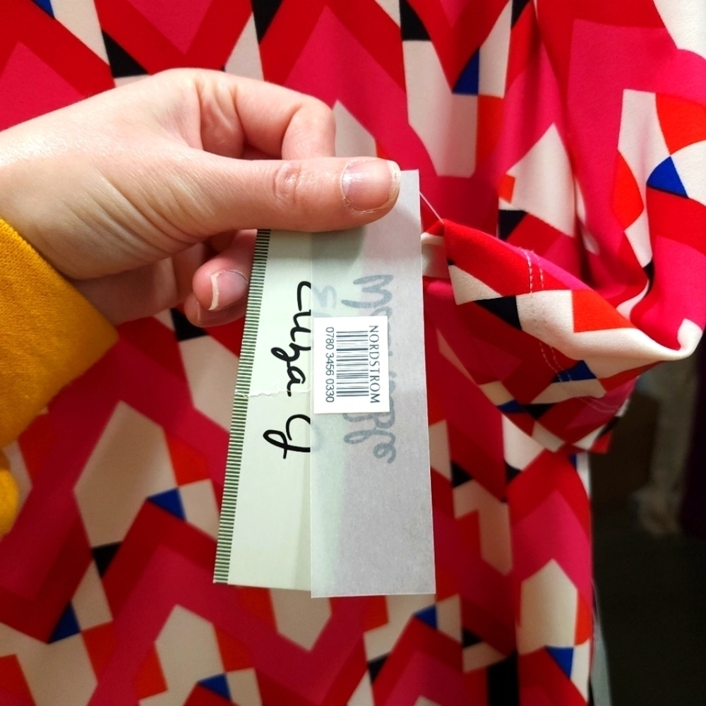 Eliza J Graphic Print Jersey Shift Dress Sz 14 Nwt - Picture 8 of 9